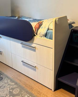 Letto Singolo ragazzo con cassettoni + scrivania