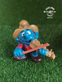 20159 Puffo cowboy che suona il violino