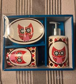 Set accessori bagno in ceramica 3 pezzi