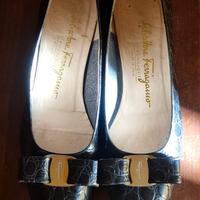 Scarpe Ferragamo In Pelle Ballerina Con Fiocco 