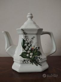 Teiera  Limoges in Porcellana Dipinta a Mano