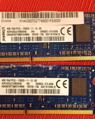 RAM Kingston 8GB 2x4GB SO-DIMM 1600MHz PC3L-12800S