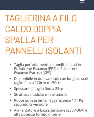 Taglia polistirolo a filo caldo