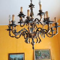 Lampadari antichi in bronzo (Coppia)