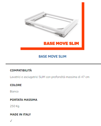Base per lavatrice SLIM Meliconi nuova