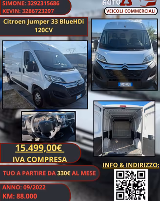 Citroen Jumper 33 BlueHDi 120CV Iva Compresa