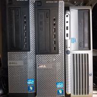 3 pc  fissi, 3 monitor, 1 notebook, 3 tastiere, 6