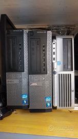 3 pc  fissi, 3 monitor, 1 notebook, 3 tastiere, 6