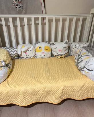 Chicco culla bianca con 2 spondine e tessile