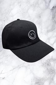 Cappellino Nero Unisex Smile Ricamato Nuovo