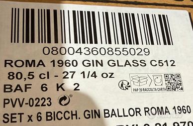 Calici Gin Tonic Ballor NUOVI