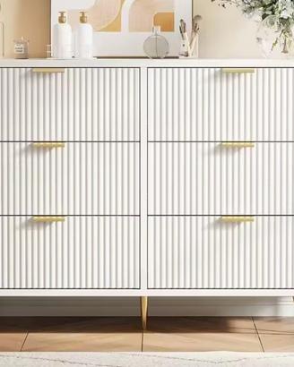Cassettiera doppia bianco e oro