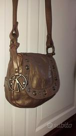 Borsa tracolla Coccinelle in pelle marrone/bronzo