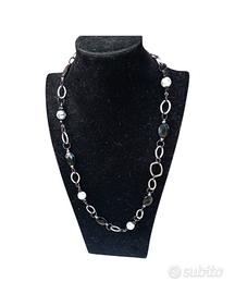 Collana lunga artigianale con Onice sfaccettato e 