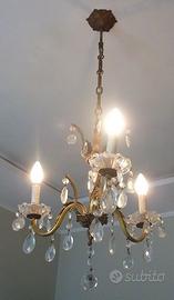  Lampadario a sospensione gocce in cristallo 3luci