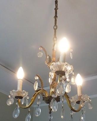  Lampadario a sospensione gocce in cristallo 3luci