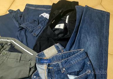 set 5 pantaloni jeans griffe taglia 50/ 54 dunlop 