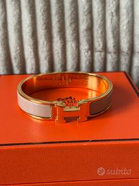 Bracciale hermes clic clac h marron glace oro PM