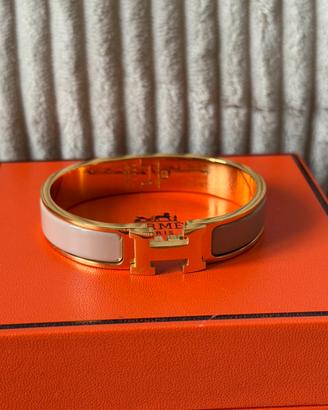 Bracciale hermes clic clac h marron glace oro PM