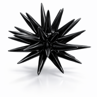 Riccio di mare artigianale in ceramica nero 11 cm