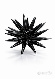 Riccio di mare artigianale in ceramica nero 11 cm