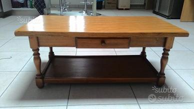 Tavolino con cassetto in legno massello