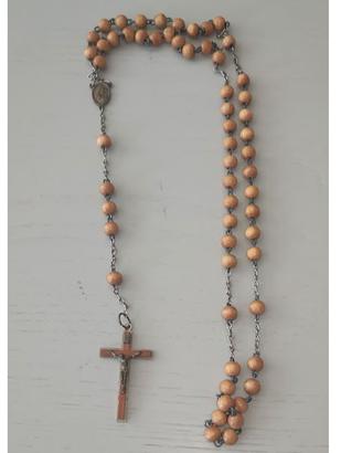 Rosario devozionale con grani in legno – 1970