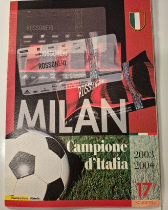 2004 ITALIA Folder Filatelico Milan Campione 2004