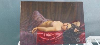 Nudo di donna olio su tavola di Oreste Garaccioni