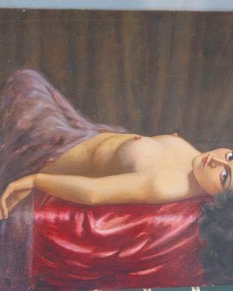 Nudo di donna olio su tavola di Oreste Garaccioni