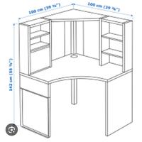 Scrivania angolare  nera