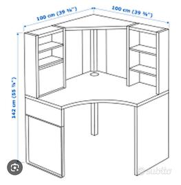 Scrivania angolare  nera