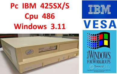 Pc Vintage IBM 425SX/S Intel 486 80486DX2 W 3.11