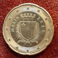 moneta c.20 malta 2021 con F nella stella