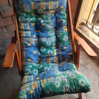 sedia sdraio in legno  pieghevole con 3 posizioni 