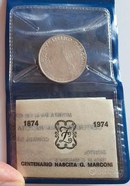 500 lire 100° anniversario nascita di G. Marconi