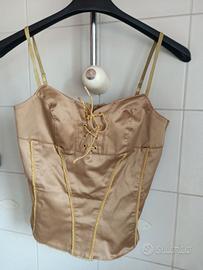 Top Corsetto Donna Coconuda Oro Champagne Raso S