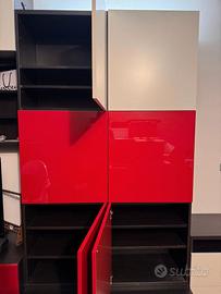 Scaffale Ikea Besta Rosso Lucido e Bianco 192x120