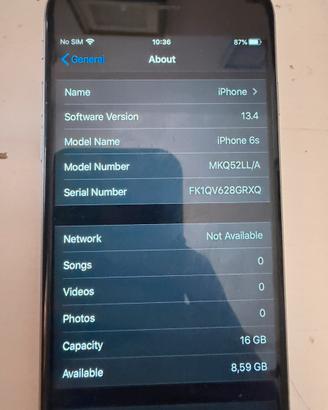 IPhone 6S 16GB  IOS 13.4
