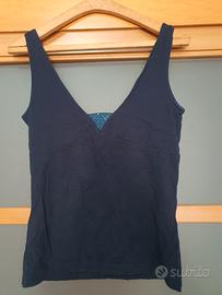 Top donna nero Made in Italy taglia 44 in cotone