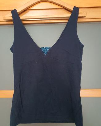 Top donna nero Made in Italy taglia 44 in cotone