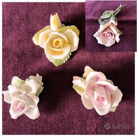 Collezione roselline Capodimonte n. 4 pezzi