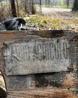 Componenti di carro antico di legno e di ferro
