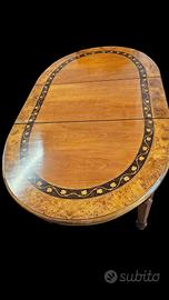 Tavolo Ovale Allungabile in Radica con Intarsi – S