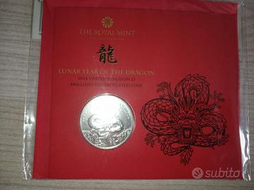 5 Sterline Großbritannien Anno lunare del Drago 20
