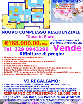 Luminosto Trivano con Verande e Giardino 168.000