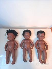 Set di 3 bambolotti vintage in vinile