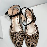 36 scarpe nero e oro eleganti