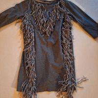 Maglietta lunga con frange