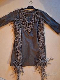 Maglietta lunga con frange